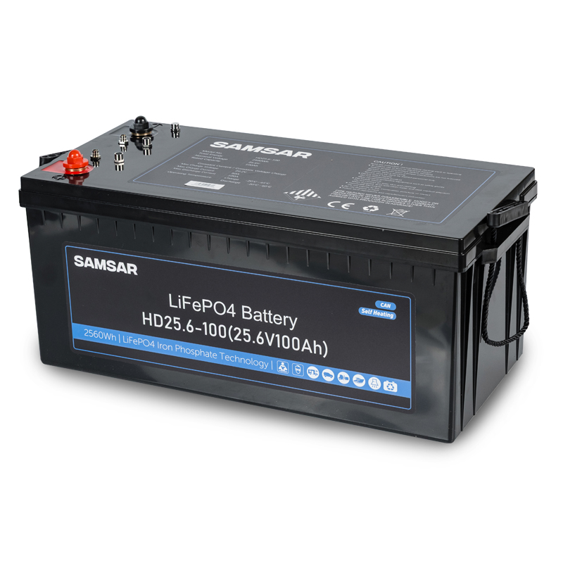 25V 100Ah Short Samsar LiFePO4 Lithium Battery