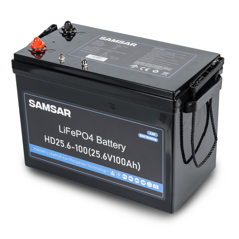 25V Long 100Ah Samsar LiFePO4 Lithium Battery